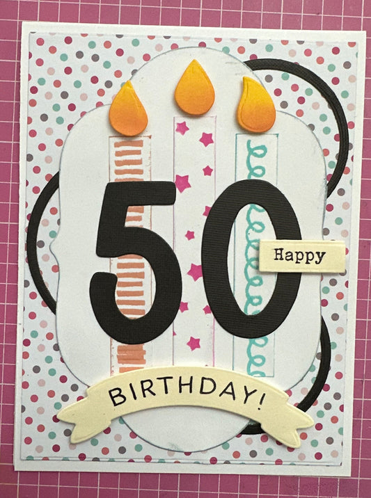 50th Birthday Card w/ Candles